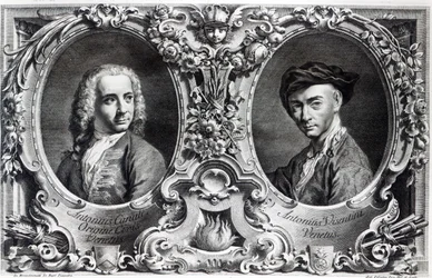 Canaletto und Antonio Visentini, graviert von Visentini